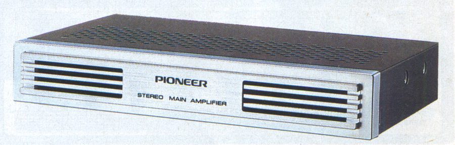 Vintage Pioneer stereo main amplifier with ventilation grills on the front panel, classic design for high-quality audio performance.