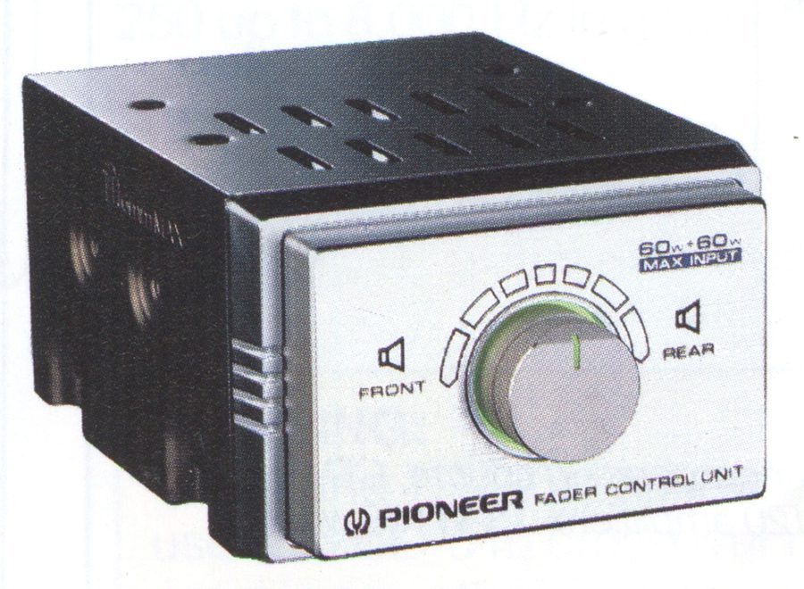 Pioneer fader control unit for audio balance adjustment between front and rear speakers, max input 60W + 60W.