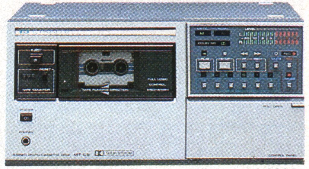 Vintage stereo microcassette deck KT-66 with tape counter, volume control, and play/pause buttons, model by National Panasonic.