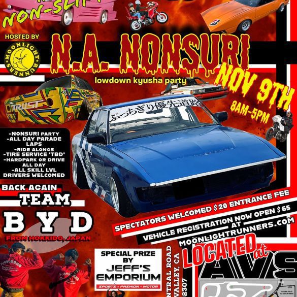 Join the N.A. Nonsuri lowdown kyusha party on Nov 9th, 8 AM-5 PM, at AVS, Apple Valley, CA. Spectators $20. Registrations open.